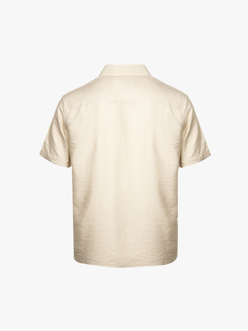 Áo  Linen Xước Ngắn Tay Form Regular SM203 Màu Be